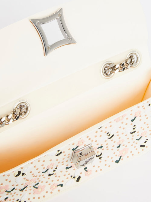 Off White Elide Bee Floral Shoulder Bag