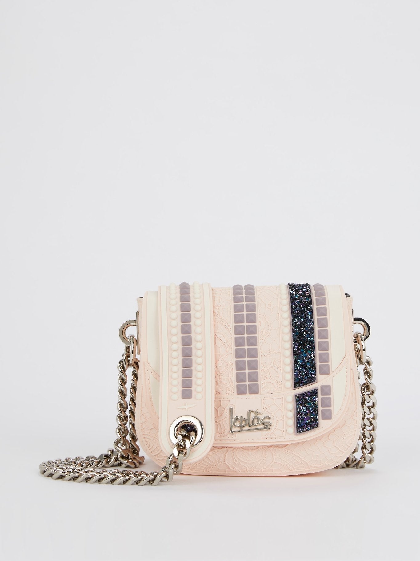 Powder Pink Mini Dafne Studs Shoulder Bag