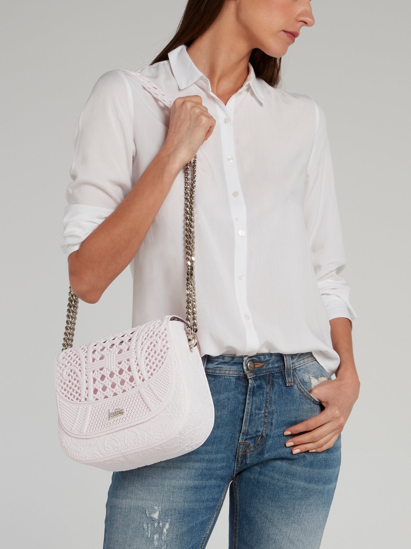 Light Pink Big Dafne Cesto Shoulder Bag