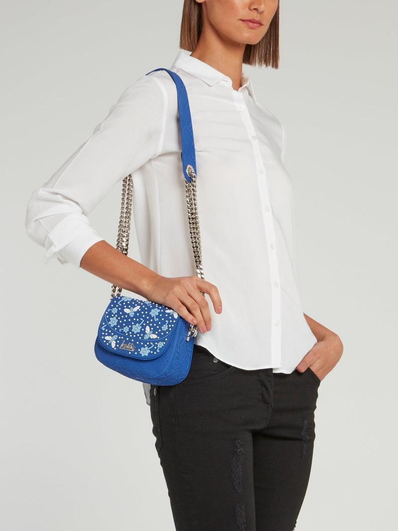 Blue Mini Dafne Bee Shoulder Bag