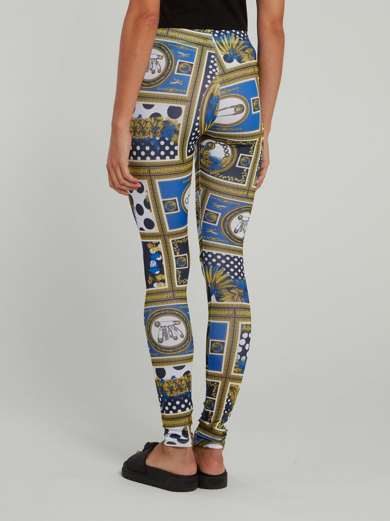 Jacquard Print High Waist Leggings