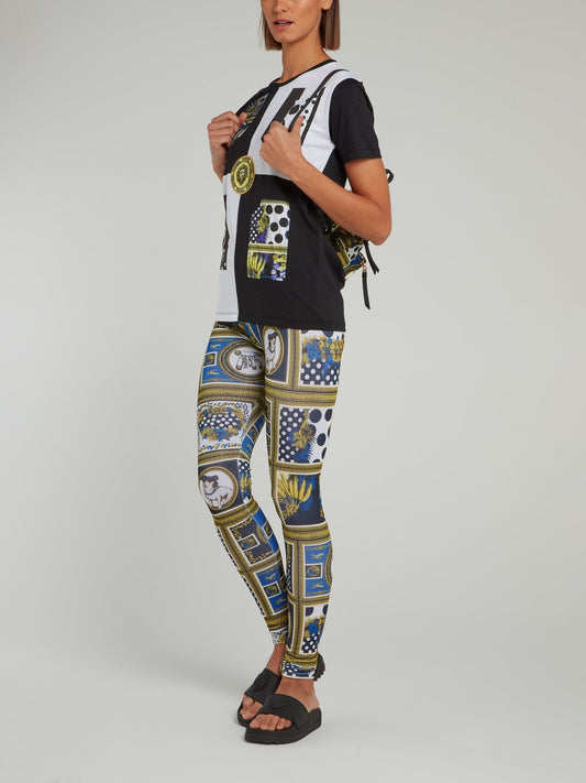 Jacquard Print High Waist Leggings