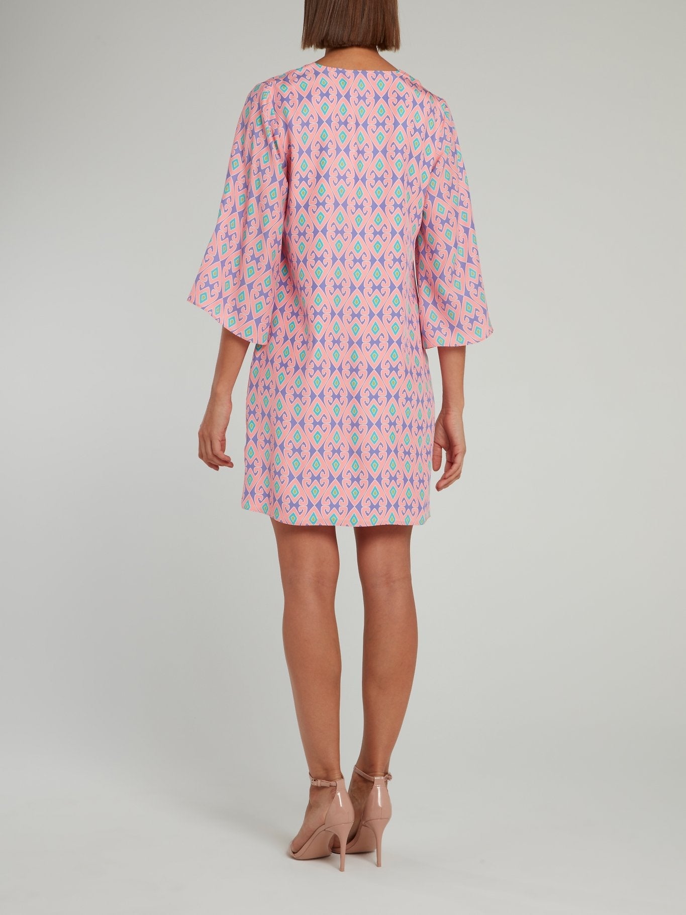 Pink Bell Sleeve Shift Dress