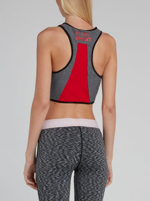 Grey Geometric Sport Top