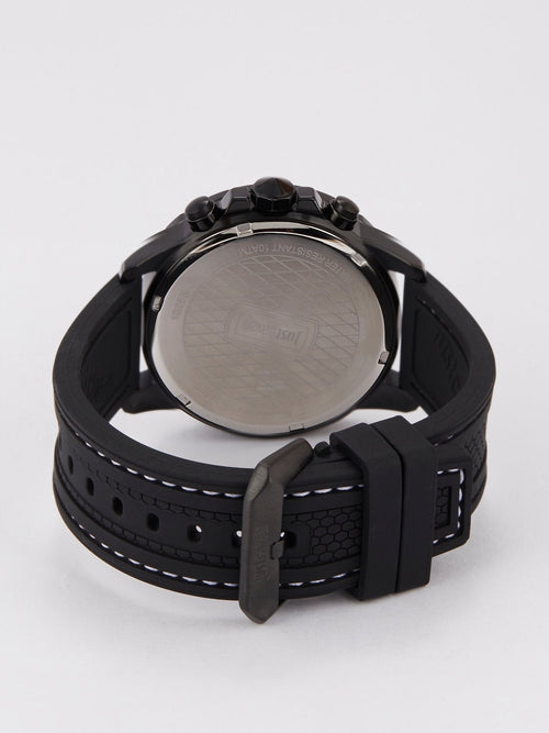 Black Rubber Strap Chronograph Watch