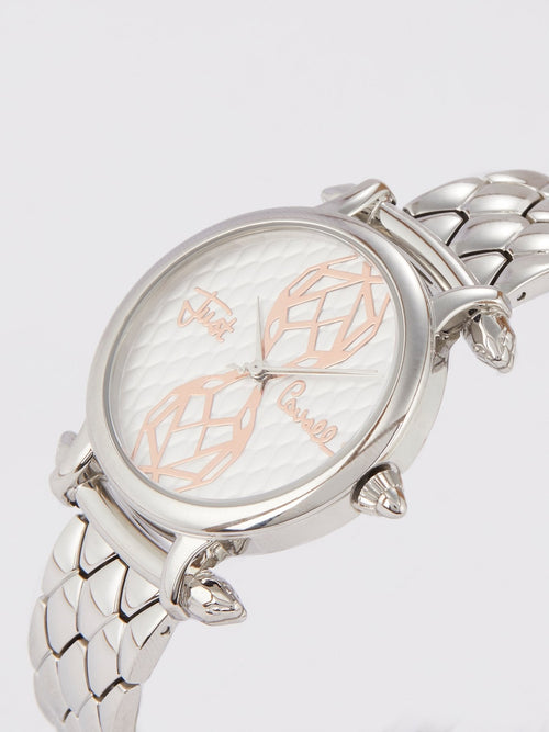 Silver Tone Steel Dress Watch