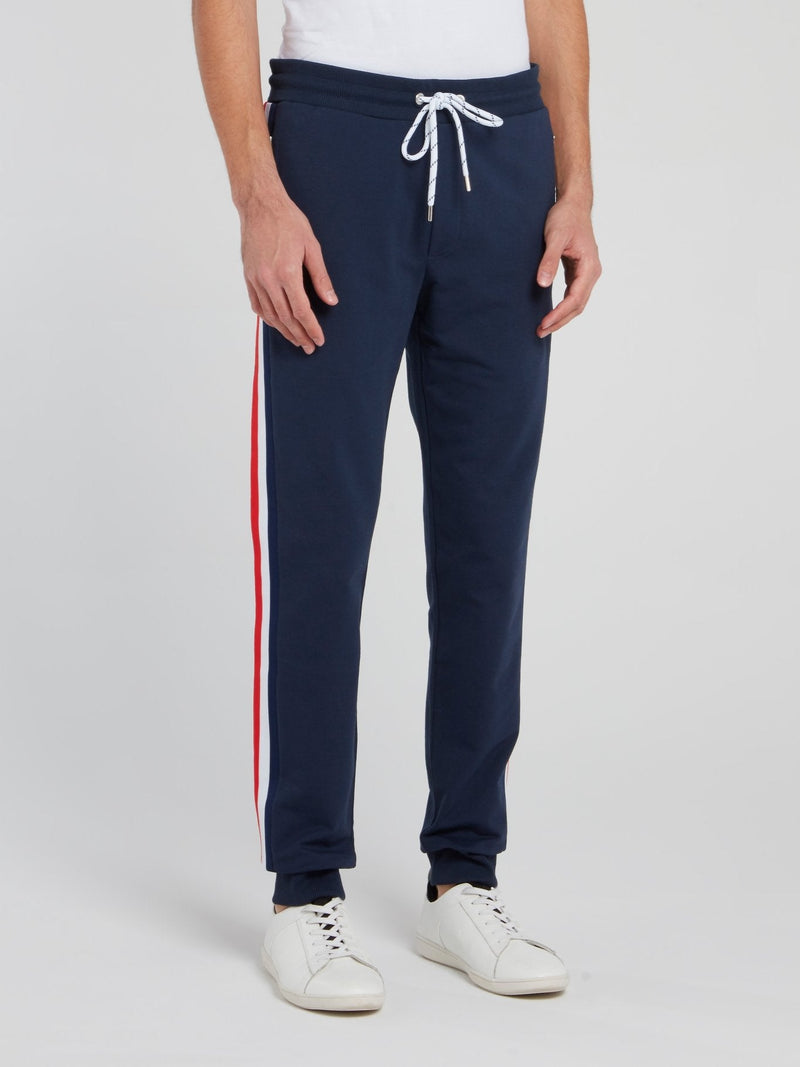 Navy Side Stripe Fleece Pants