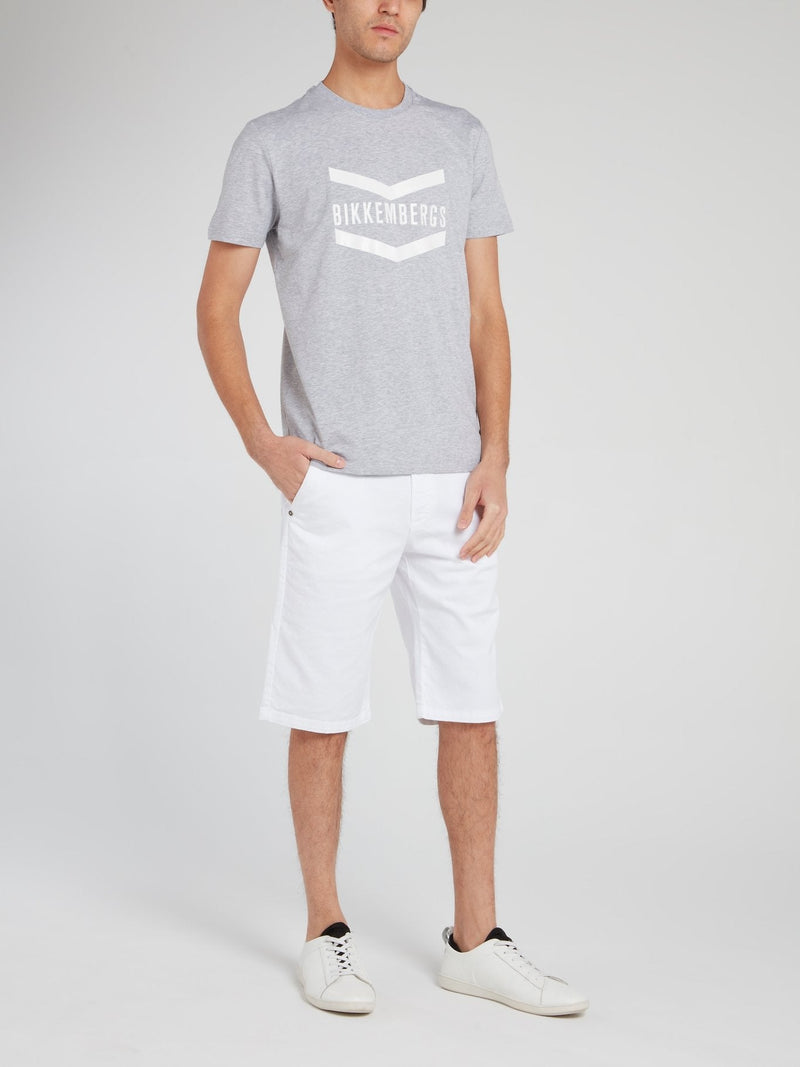 Grey Straight Fit Logo T-Shirt