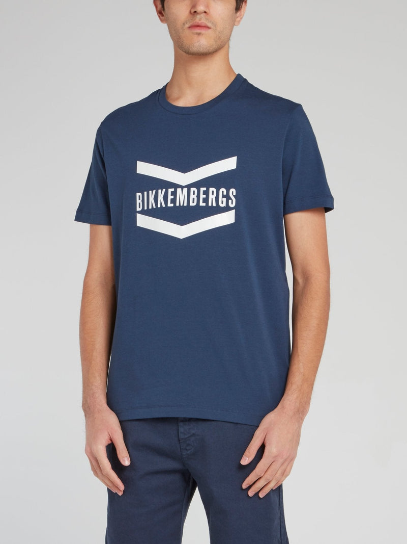 Navy Straight Fit Logo T-Shirt