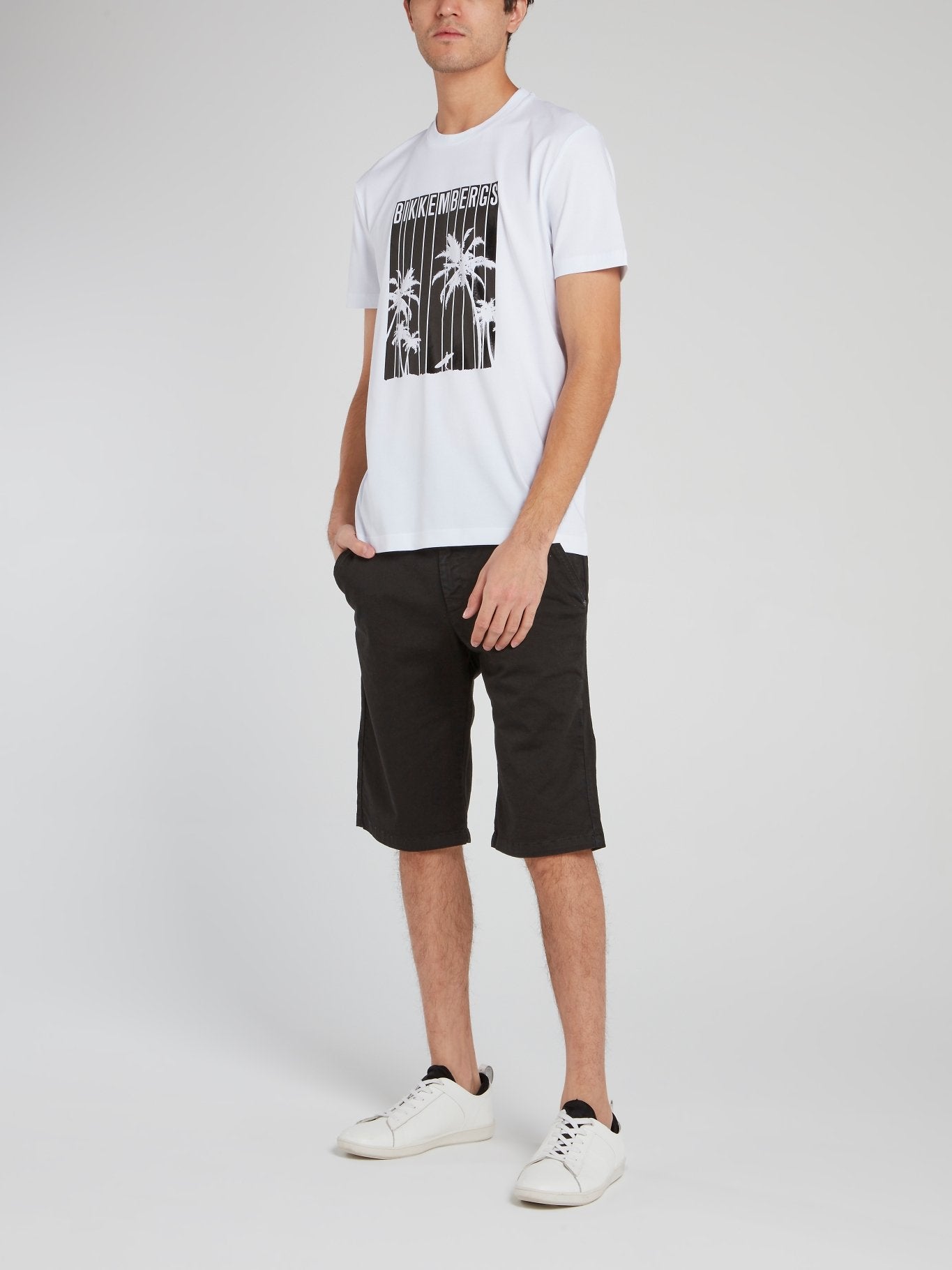 White Palm Print Logo T-Shirt