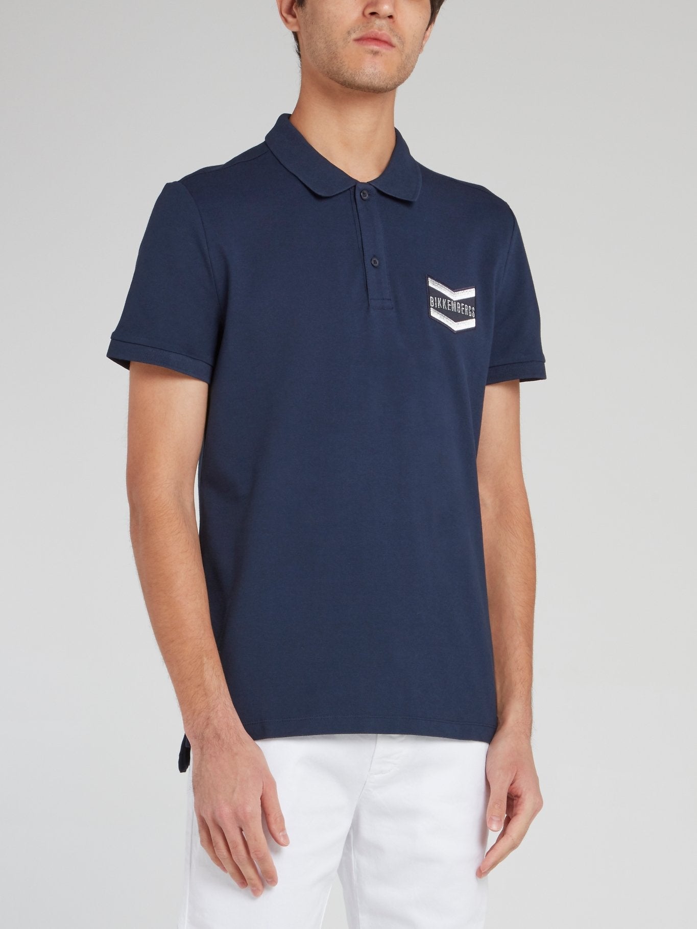 Navy Logo Embroidered polo Shirt