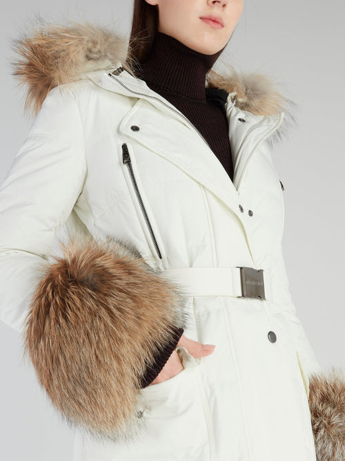 White Fox Fur Down Jacket