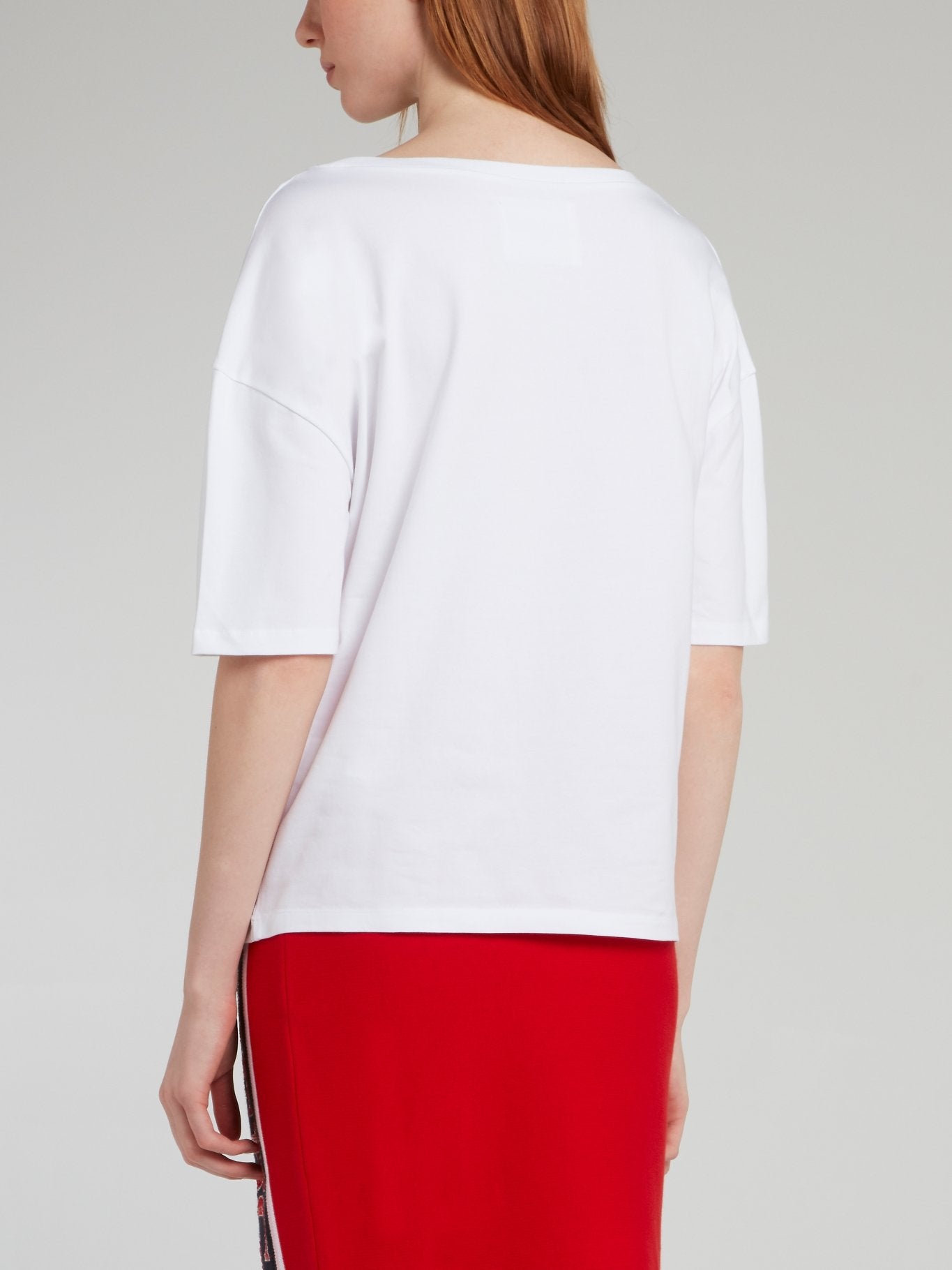 White Statement Half Sleeve Shirt