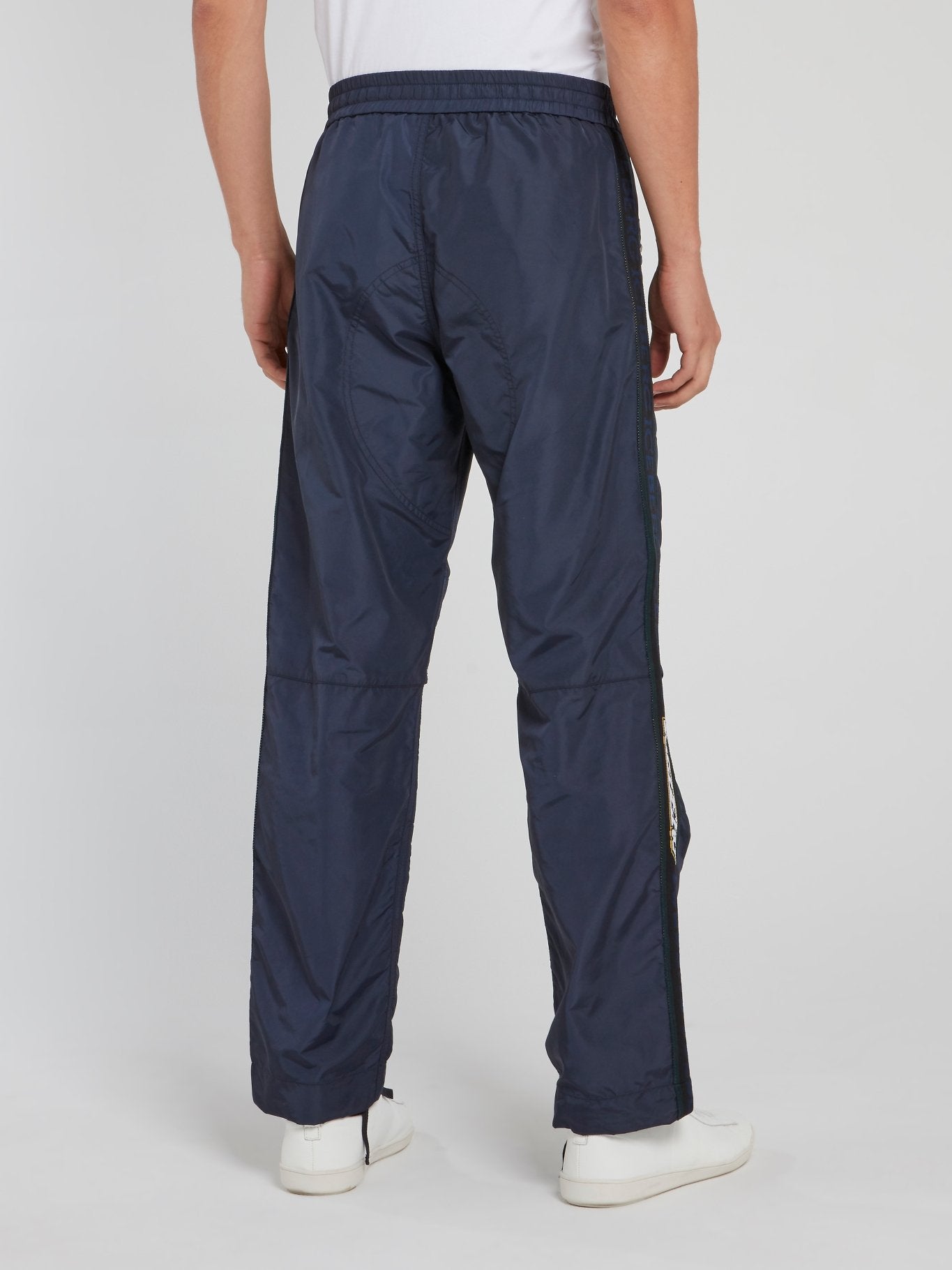 Navy Logo Side Stripe Drawstring Pants