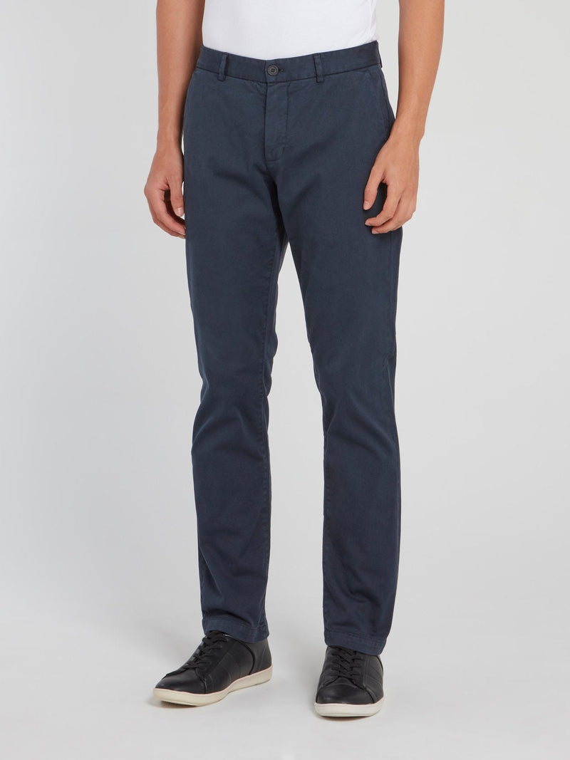 Navy Straight Cut Trousers