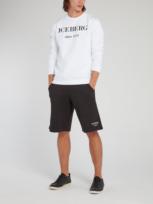 Black Logo Drawstring Knitted Shorts