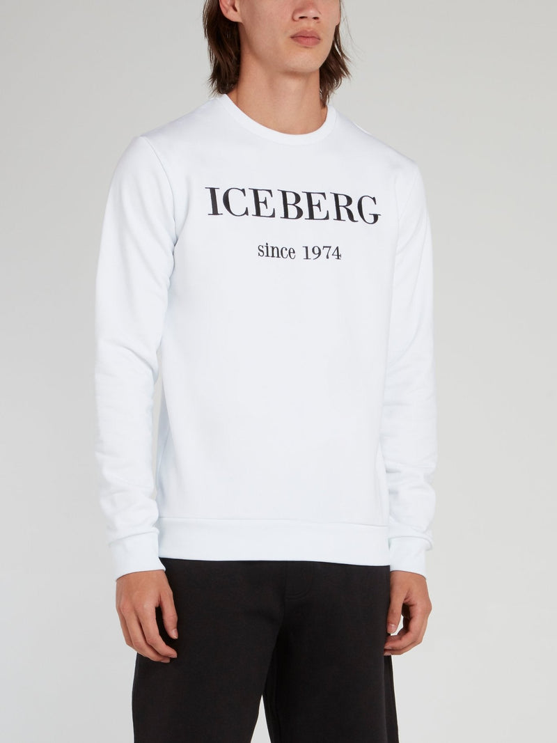 White Classic Logo Cotton Sweatshirt