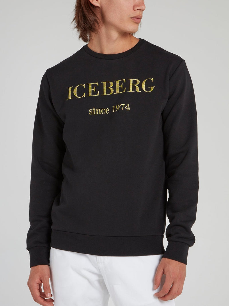 Black Classic Logo Cotton Sweatshirt