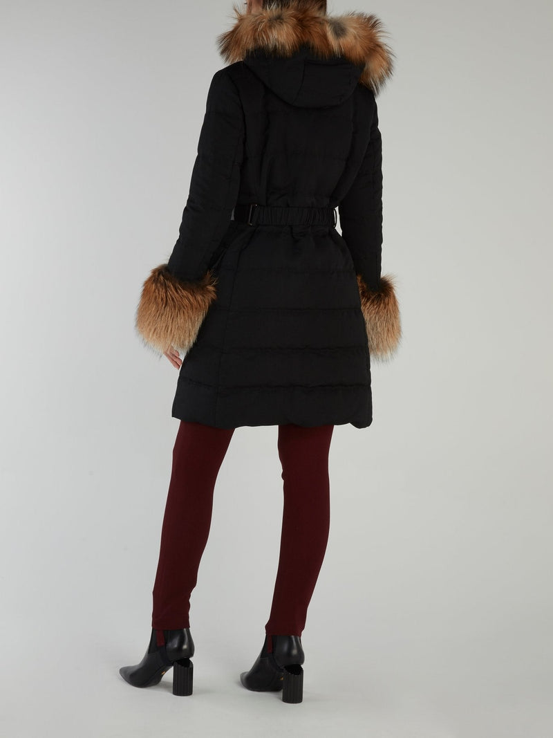 Black Fox Fur Down Jacket