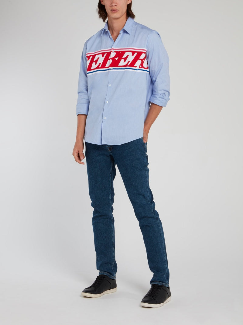 Light Blue Logo Long Sleeve Shirt