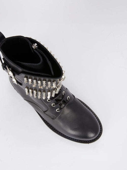 Studded Leather Combat Boots