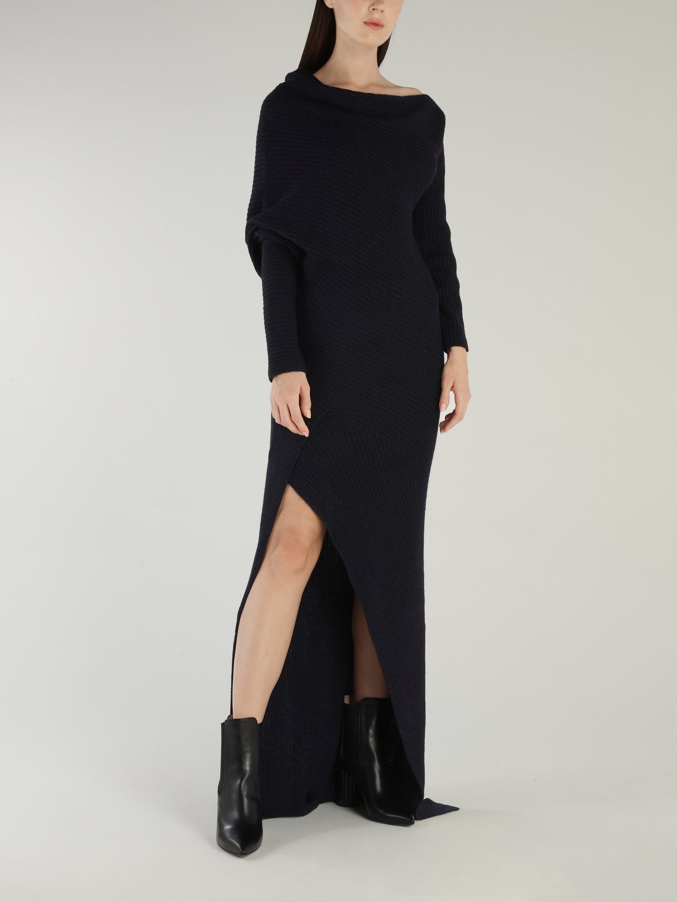 Navy Pullover Knit Maxi Dress