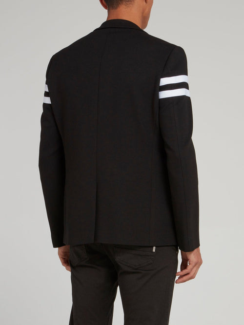 Black Stripe Panel Blazer