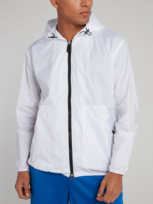 White Hooded Logo Jacket