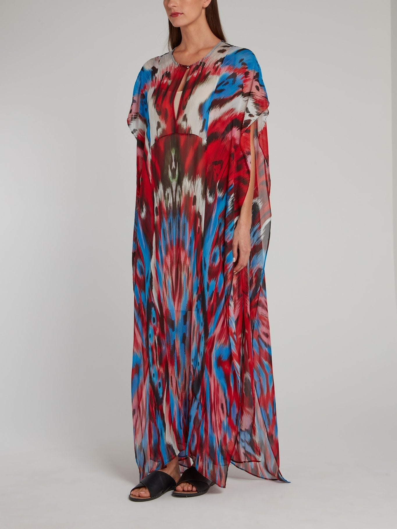 Flounce Chiffon Maxi Dress