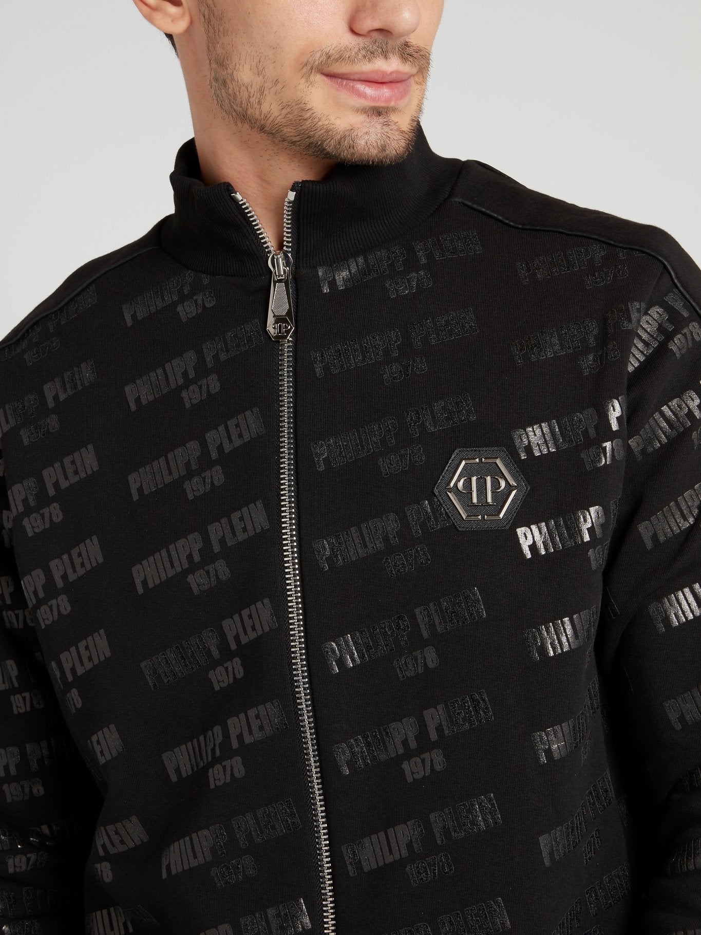 Monogram Print Skull Jogging Jacket