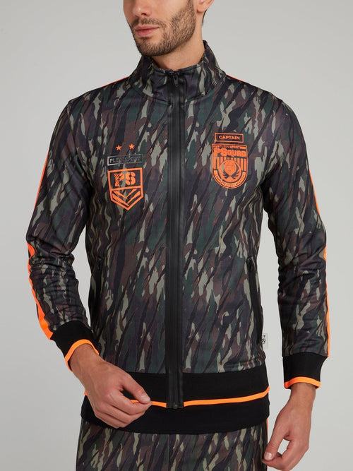 Camo Sport High Neck Jogging Jacket