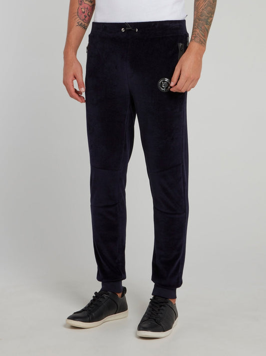 Navy Velvet Jogging Trousers