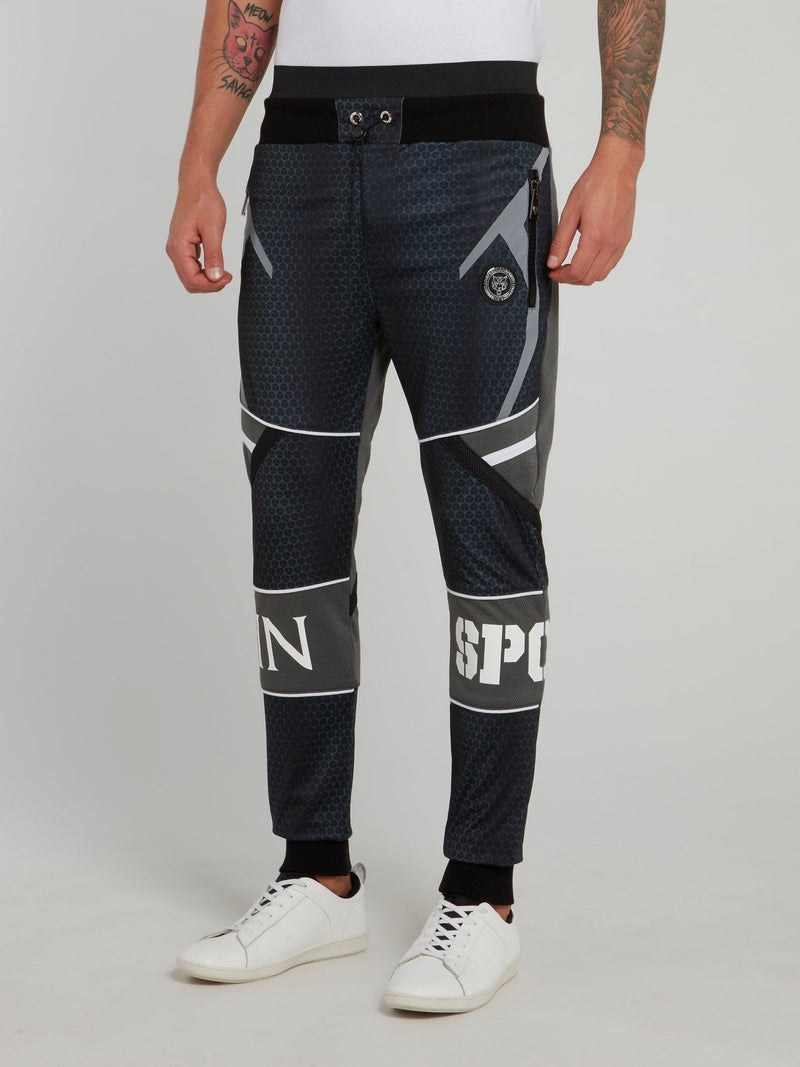 Klaas Navy Geometric Jogging Trousers