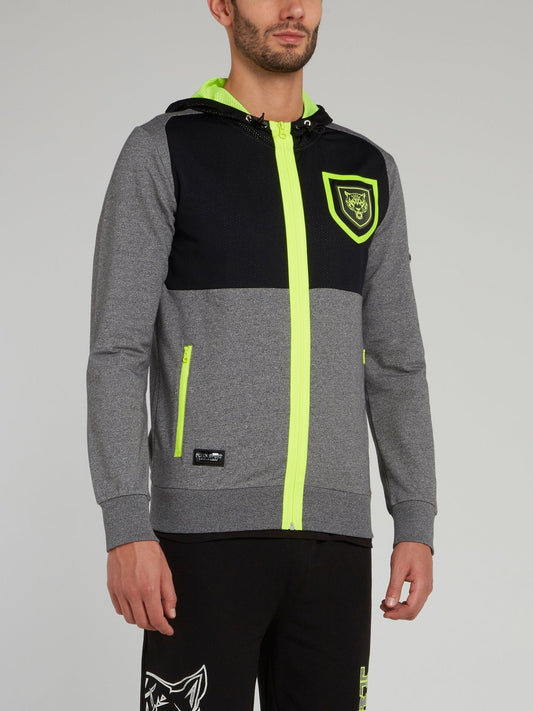 Nadal Grey Contrast Hoodie Sweat Jacket