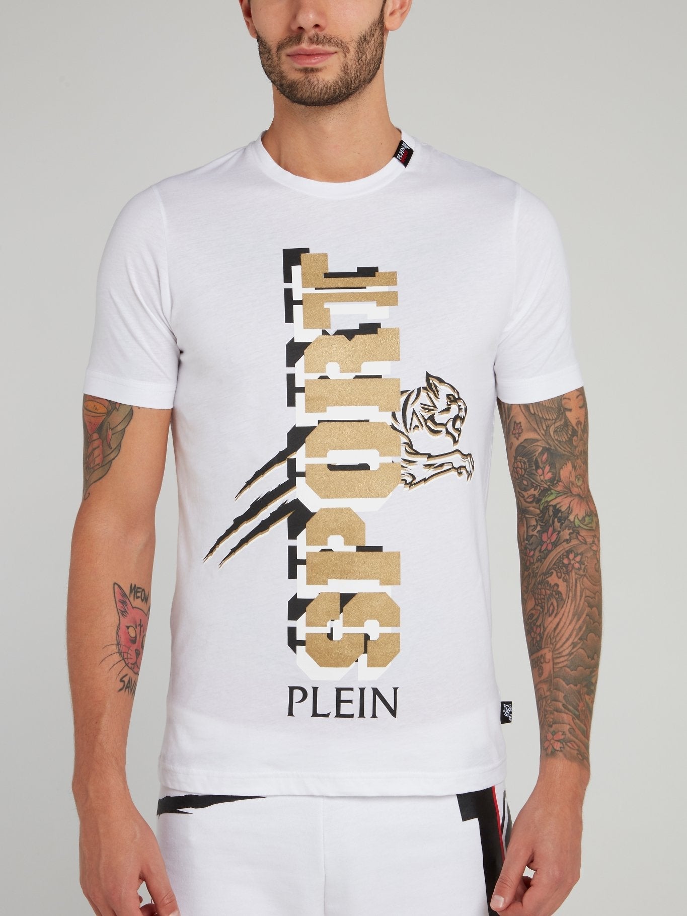 White Vertical Logo T-Shirt