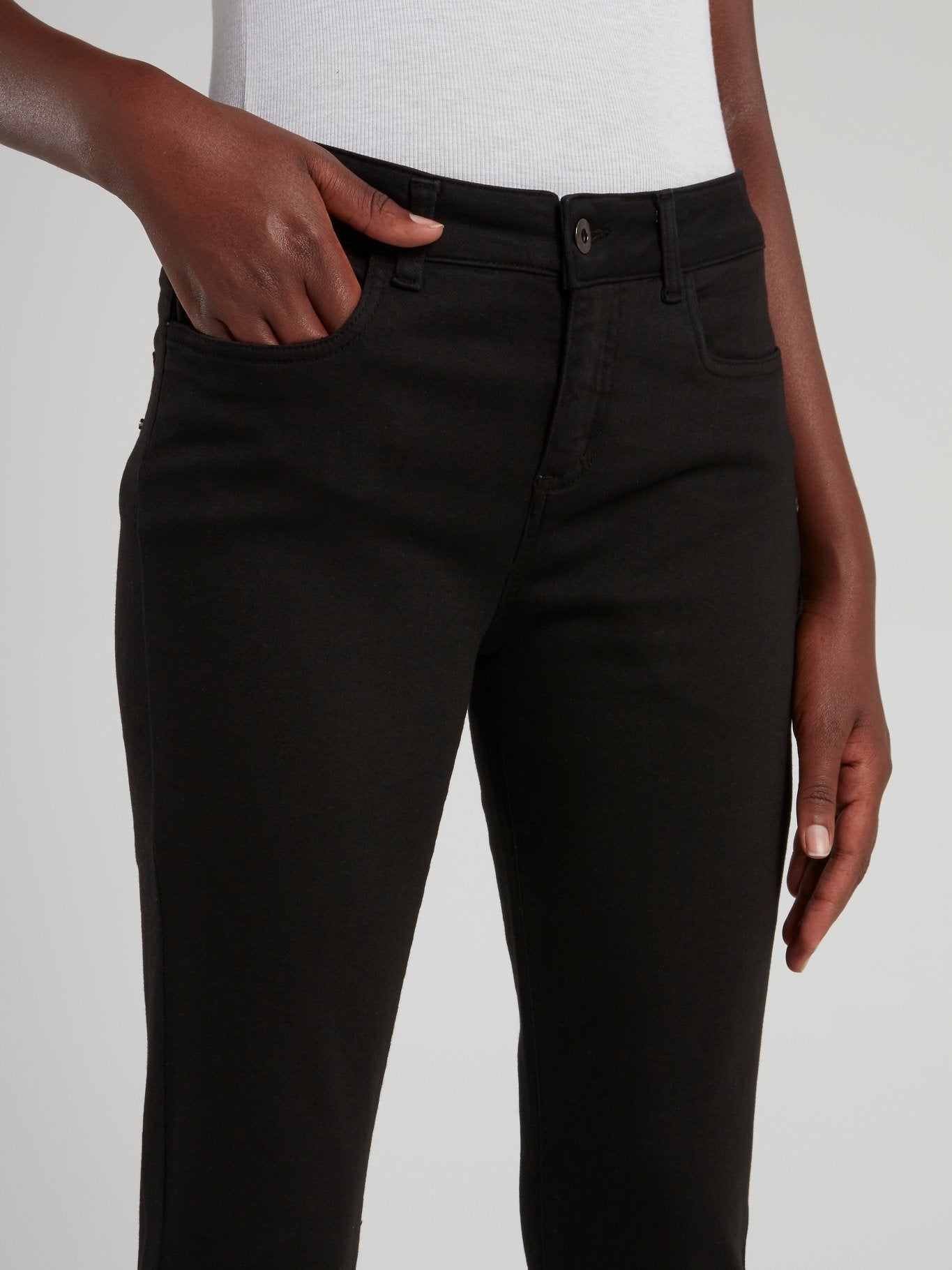 Black Embellished Pocket Trousers