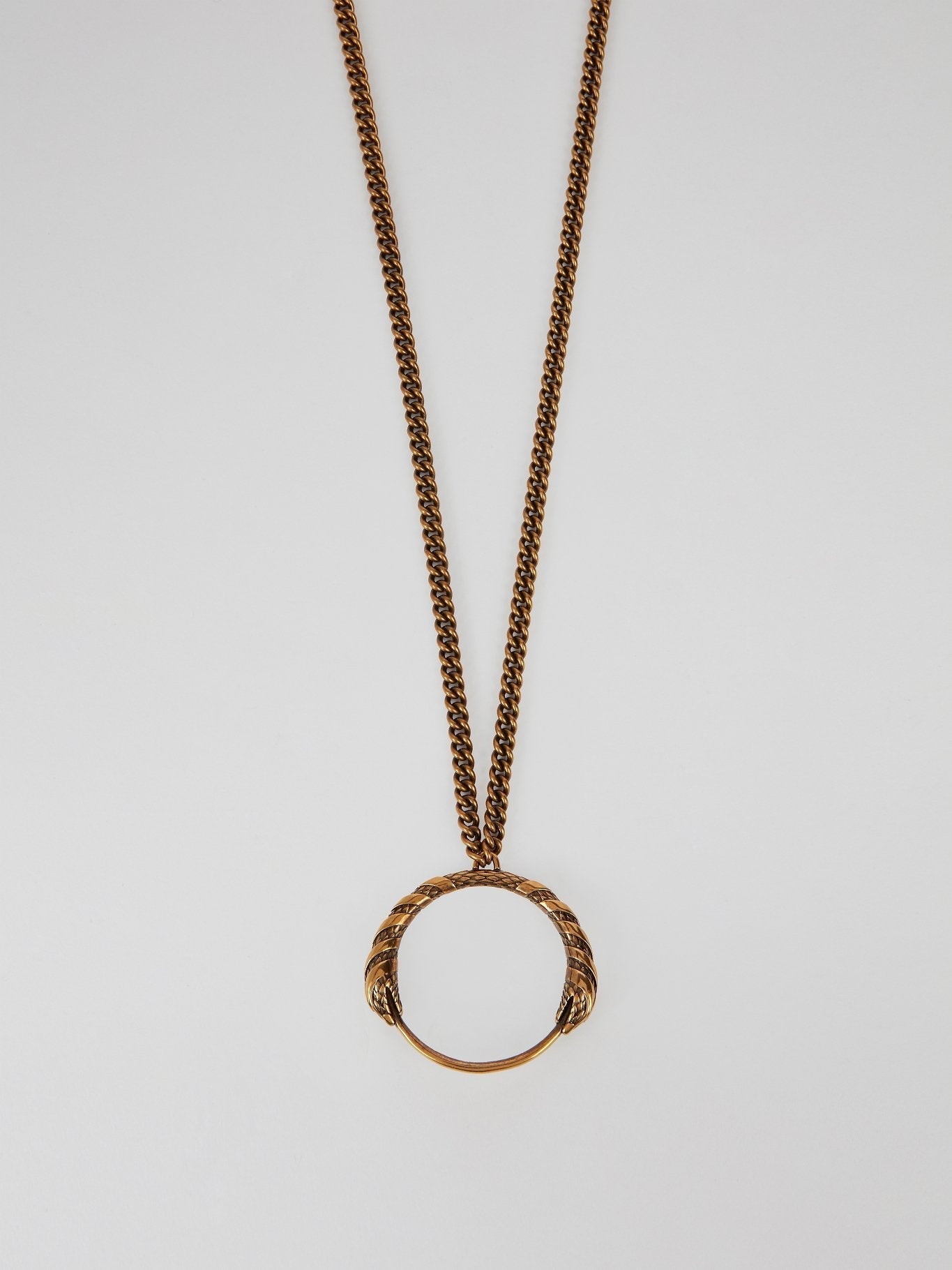 Podium Snake Pendant Link Necklace