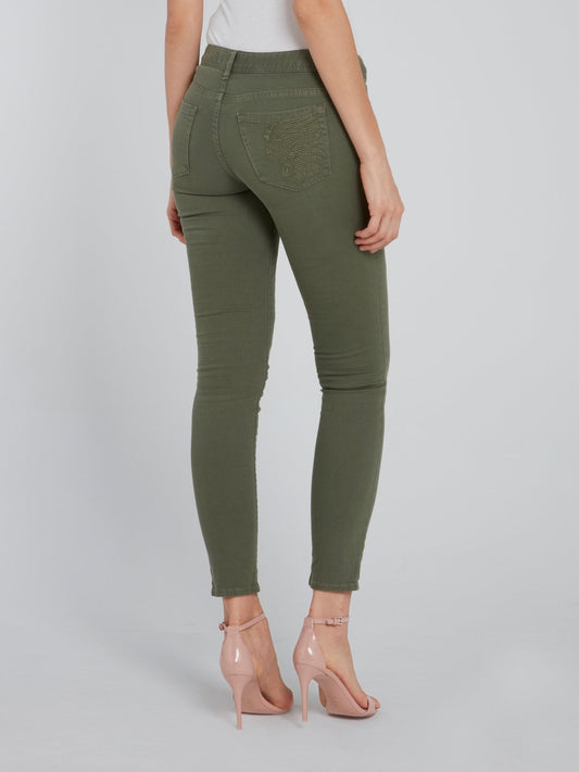 Olive Skinny Capri Pants