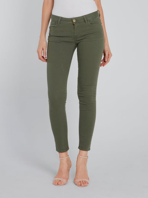 Olive Skinny Capri Pants