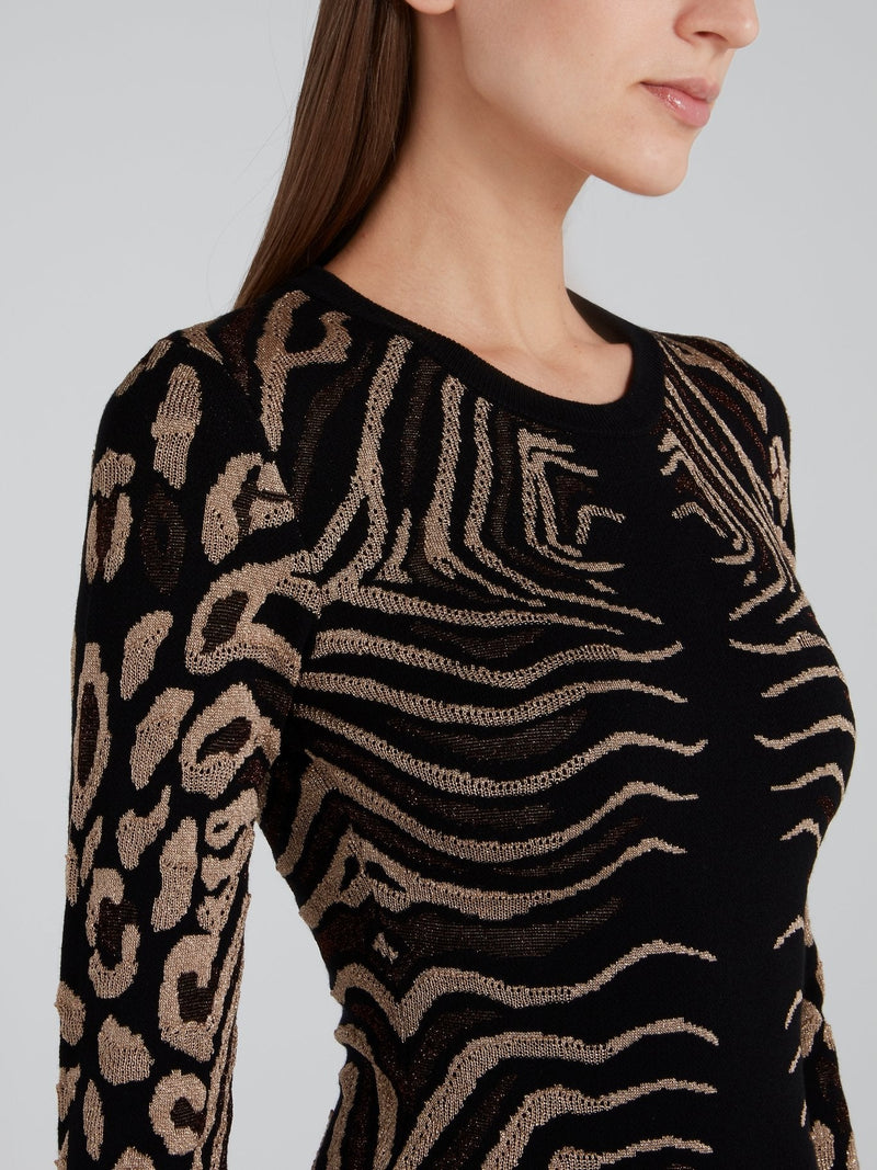 Animal Print Bodycon Knit Dress