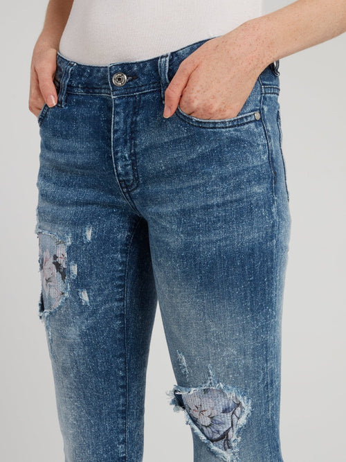 Blue Wash Distressed Jeans