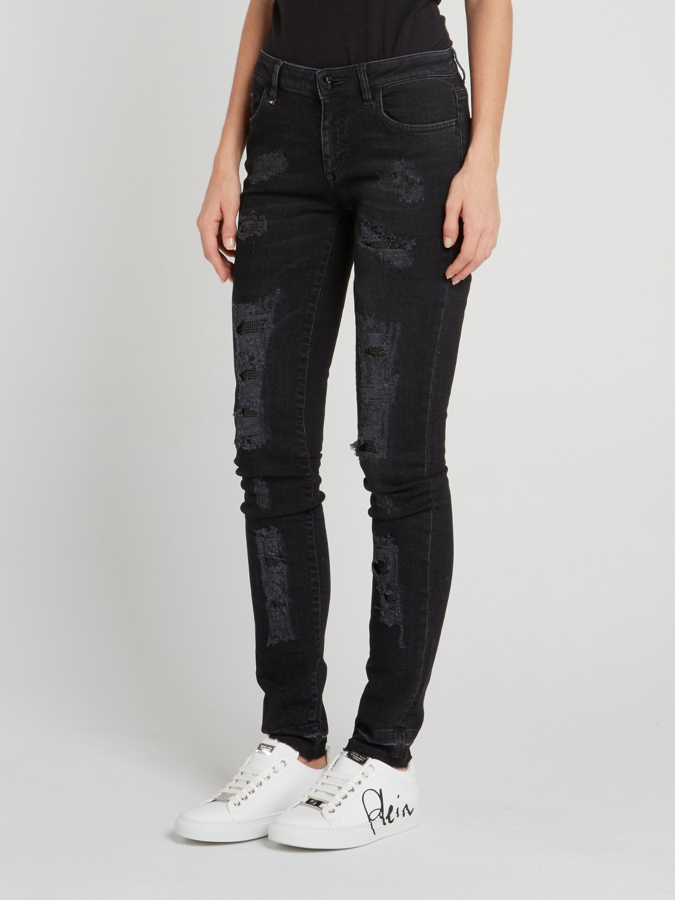 Morgan Black Distressed Skinny Jeans