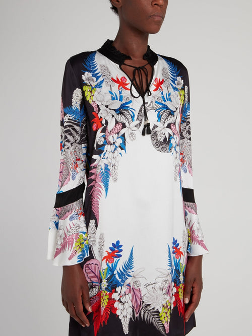 White Multi Floral Shift Dress