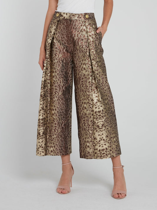 Metallic Leopard Print Culottes