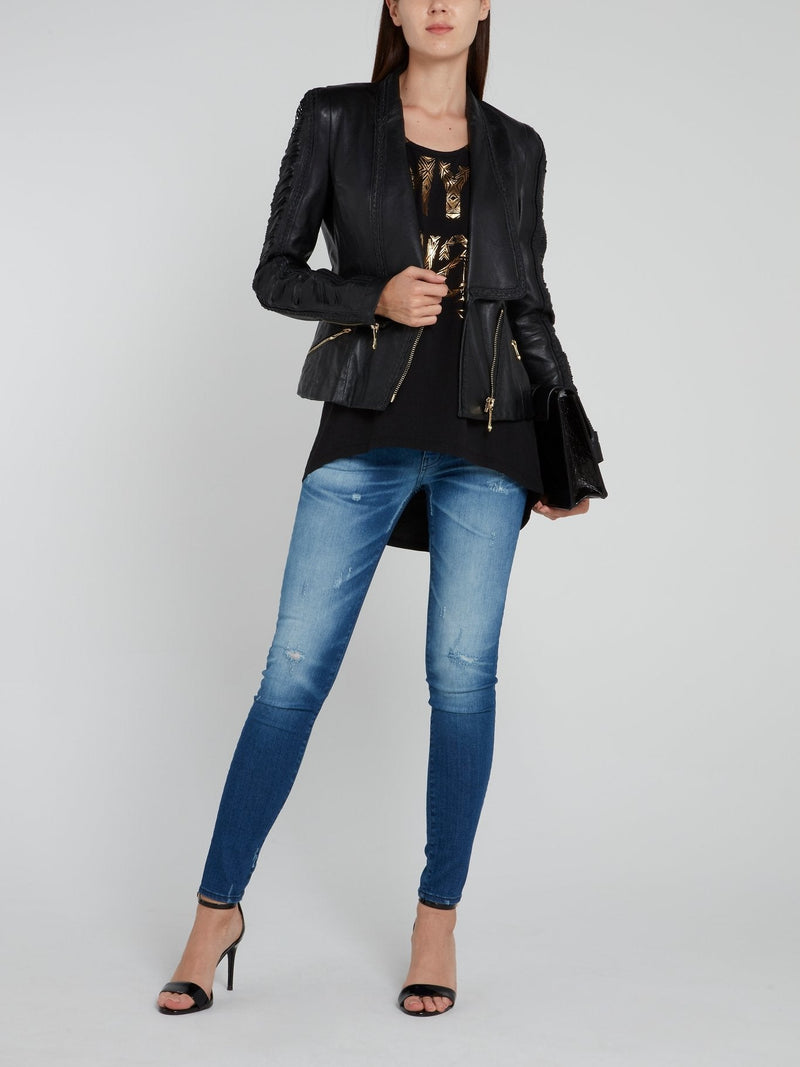 Black Cutter Leather Jacket