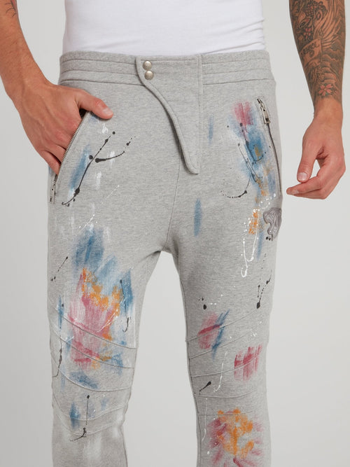 Grey Painted Track Pants