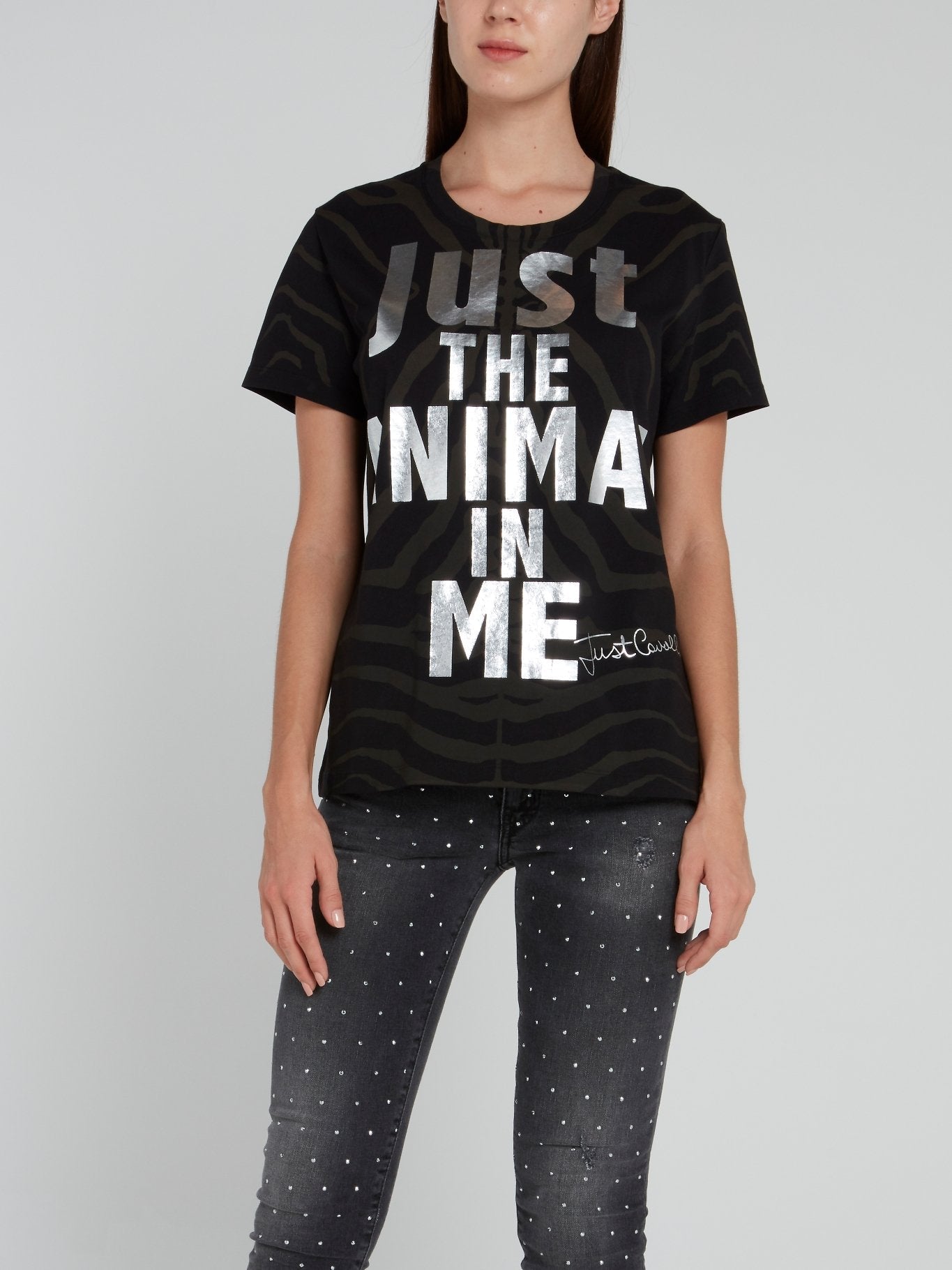 Black Zebra Print Statement T-Shirt