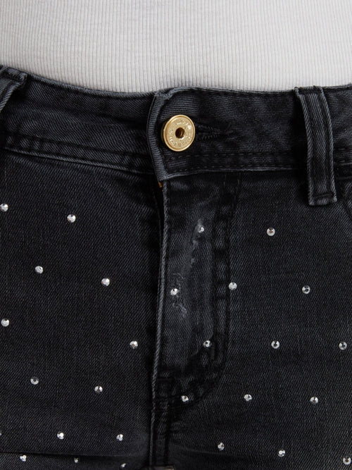 Black Studded Polka Dot Jeans