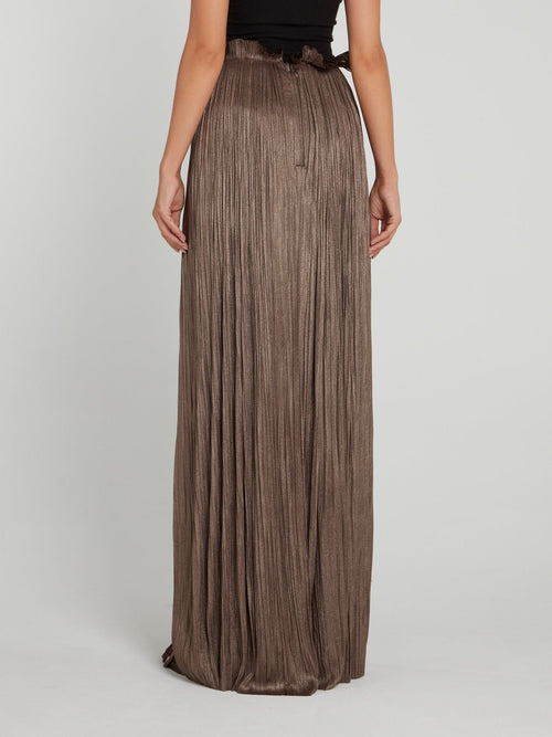 Metallic Tulle Maxi Skirt