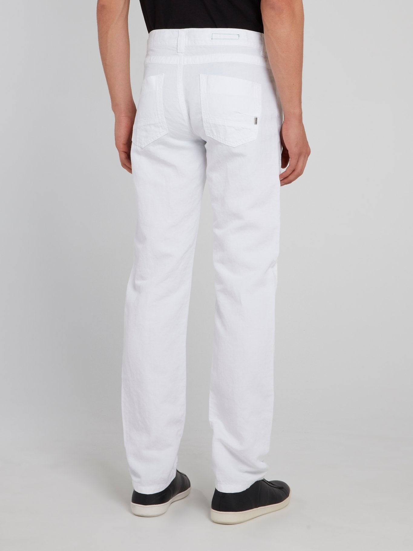 White Straight Leg Trousers